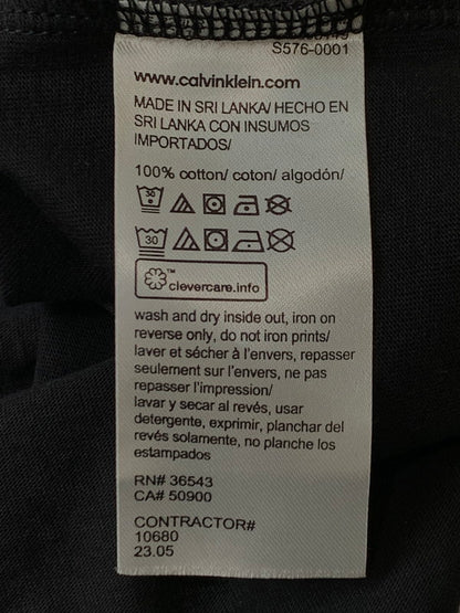 【中古品】【メンズ】 1191 カルバンクライン FRONT LOGO SS CREWNECK TEE 40QC821 001 フロントロゴ 半袖 クルーネック Tシャツ トップス 141-250513-jt-16-min サイズ：M カラー：ブラック 万代Net店