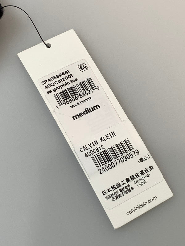 【中古品】【メンズ】 1191 カルバンクライン FRONT LOGO SS CREWNECK TEE 40QC821 001 フロントロゴ 半袖 クルーネック Tシャツ トップス 141-250513-jt-16-min サイズ：M カラー：ブラック 万代Net店