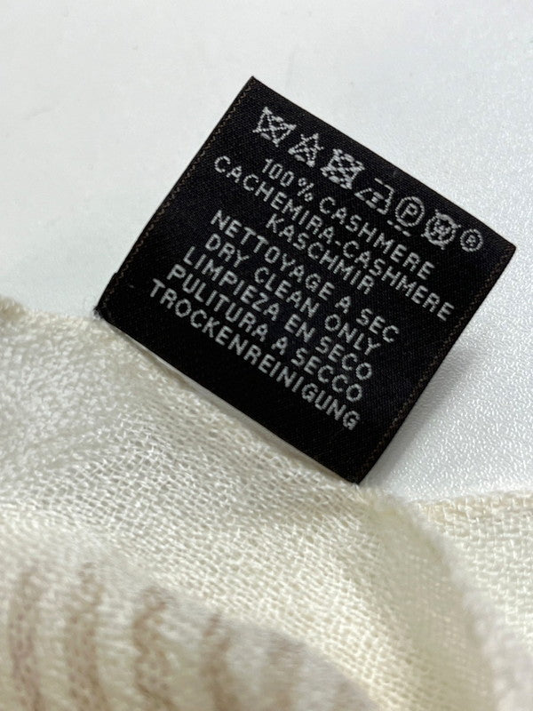 【中古美品】【レディース】 未使用品 HERMES エルメス 大判ショール ソフトカシミヤ グラデーション ストライプ アイボリー ベージュ ブラウン 183-250923-SS-03-ich 万代Net店