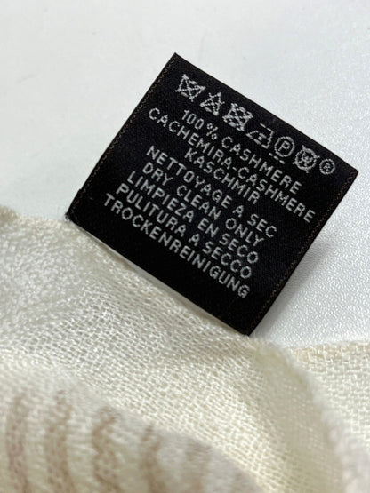 【中古美品】【レディース】 未使用品 HERMES エルメス 大判ショール ソフトカシミヤ グラデーション ストライプ アイボリー ベージュ ブラウン 183-250923-SS-03-ich 万代Net店