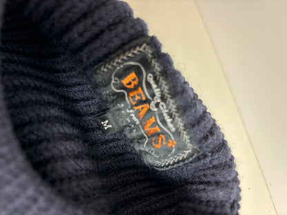 【中古品】【メンズ】 BEAMS ビームス ウール ニット セーター エルボ―パッチ М ネイビー 184-241203-HN-9-ich 万代Net店