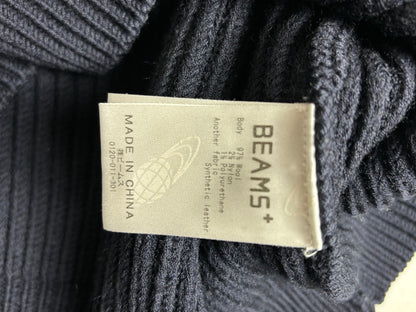 【中古品】【メンズ】 BEAMS ビームス ウール ニット セーター エルボ―パッチ М ネイビー 184-241203-HN-9-ich 万代Net店