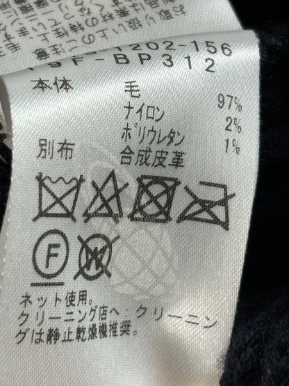 【中古品】【メンズ】 BEAMS ビームス ウール ニット セーター エルボ―パッチ М ネイビー 184-241203-HN-9-ich 万代Net店