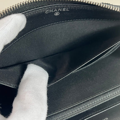 【中古品】【レディース】 CHANEL シャネル 長財布 ラウンドファスナー ラムスキン ステッチ ブラックシャネル 181-250723-AA-01-ich カラー：ブラック 万代Net店
