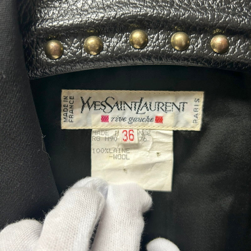 【中古品】【メンズ】 YVES SAINT LAURENT イヴ・サンローラン タキシード ジャケット LAINE-WOOL 183-250724-AA-04-ich サイズ：36 カラー：ブラック 万代Net店
