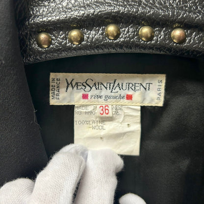 【中古品】【メンズ】 YVES SAINT LAURENT イヴ・サンローラン タキシード ジャケット LAINE-WOOL 183-250724-AA-04-ich サイズ：36 カラー：ブラック 万代Net店