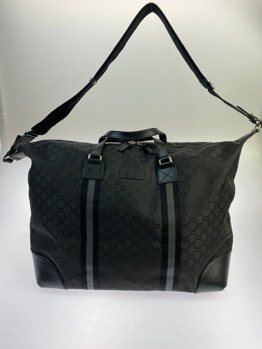 【中古品】【メンズ/レディース】 GUCCI グッチ 2way ボストンバッグ 449180 GGナイロン レザー ブラック ショルダーバッグ 鞄 180-250223-AS-4-min カラー：ブラック 万代Net店