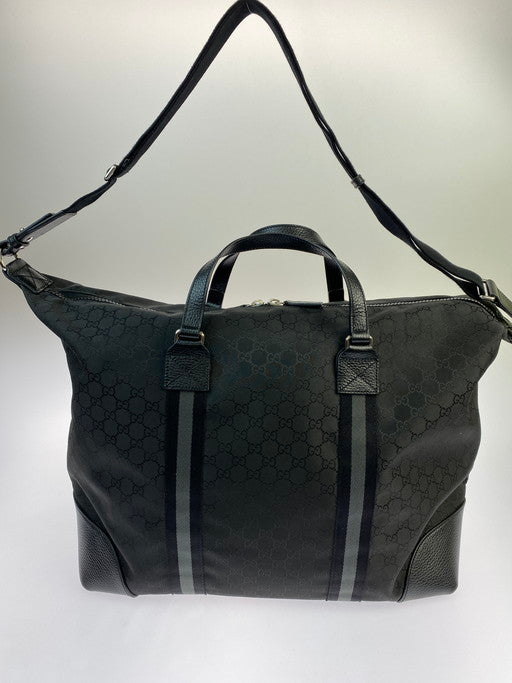 【中古品】【メンズ/レディース】 GUCCI グッチ 2way ボストンバッグ 449180 GGナイロン レザー ブラック ショルダーバッグ 鞄 180-250223-AS-4-min カラー：ブラック 万代Net店