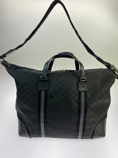 【中古品】【メンズ/レディース】 GUCCI グッチ 2way ボストンバッグ 449180 GGナイロン レザー ブラック ショルダーバッグ 鞄 180-250223-AS-4-min カラー：ブラック 万代Net店