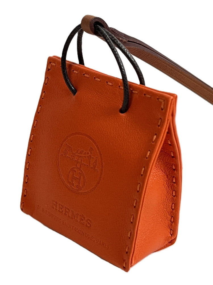 【中古美品】【レディース】 HERMES エルメス 未使用品 HERMES エルメス サックオランジュ バッグ チャーム オレンジ 183-241216-SS-14-ich 万代Net店