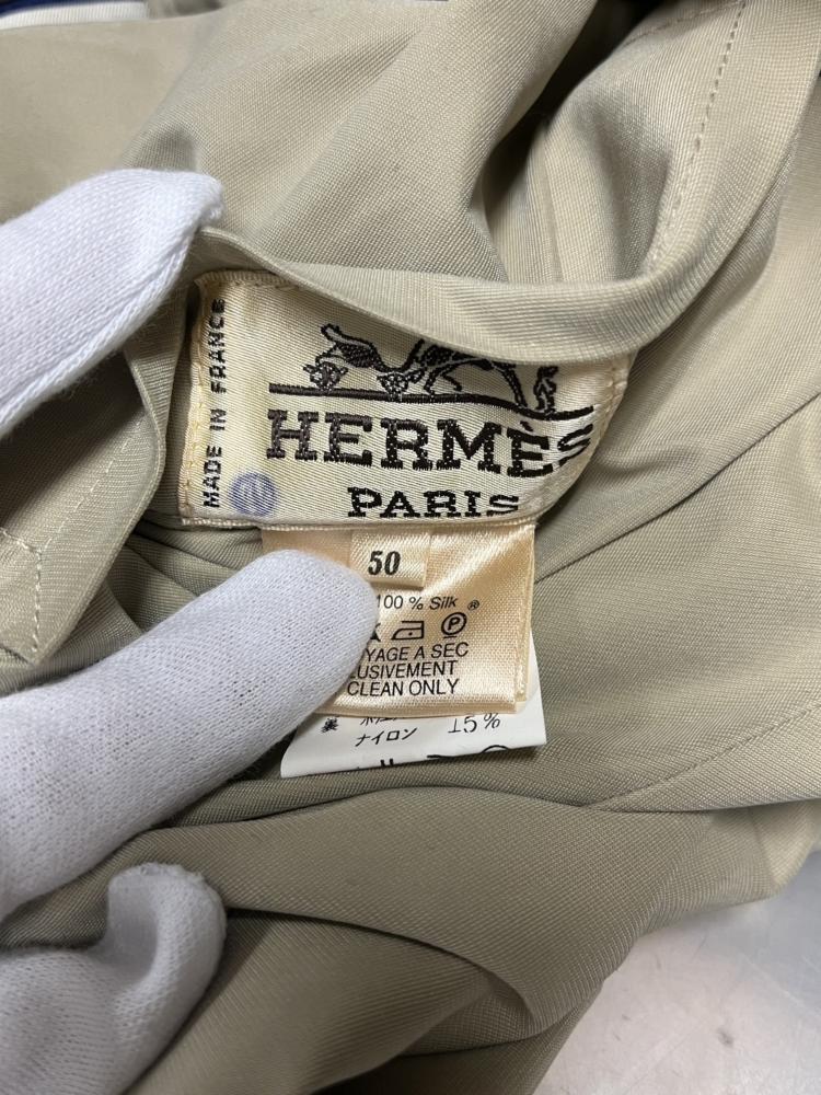 【中古美品】【レディース】 HERMES エルメス リバーシブル MA-1 ボンバー ジャケット フランス シルク 50 美品 レア 80～90’S 183-250106-SS-01-ich サイズ：50 万代Net店