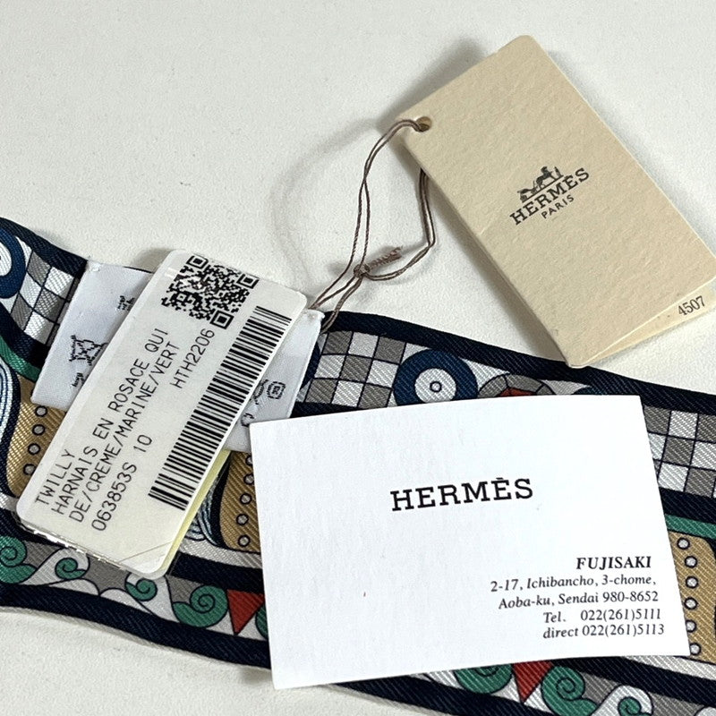 【中古美品】【レディース】 HERMES エルメス 未使用 エルメス HERMES ツイリー スカーフ ハーネスの薔薇窓 183-250122-SS-08-ich 万代Net店