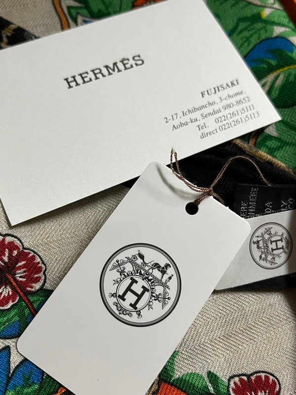 【中古美品】【レディース】 HERMES エルメス 未使用 Hermes エルメス スカーフ カレ トライアングル jungle love カシミヤシルク 183-250116-SS-03-ich 万代Net店