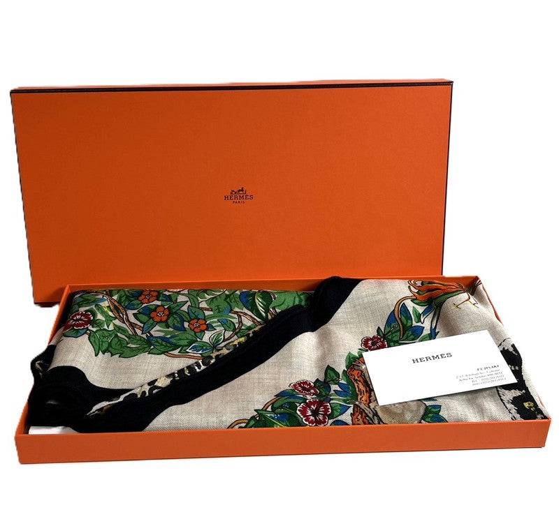 【中古美品】【レディース】 HERMES エルメス 未使用 Hermes エルメス スカーフ カレ トライアングル jungle love カシミヤシルク 183-250116-SS-03-ich 万代Net店