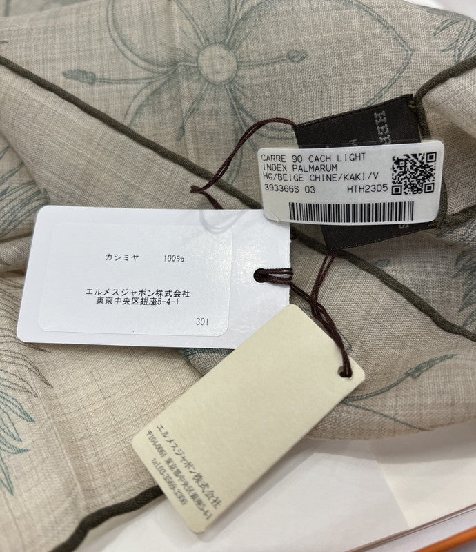 【中古美品】【レディース】 HERMES エルメス 未使用 Hermes エルメス スカーフ カレ90 カシミヤ100％ ヤシの目録 183-250116-SS-01-ich 万代Net店