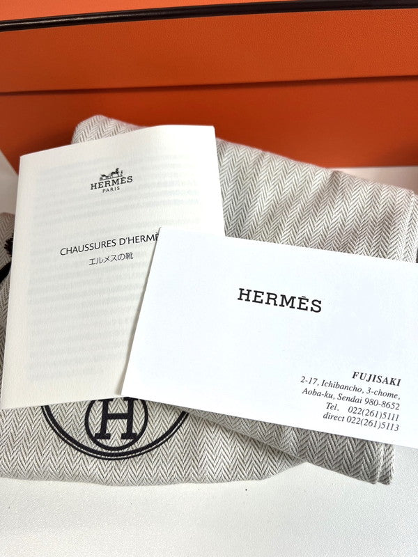 【中古美品】【レディース】 HERMES エルメス 未使用 Hermes エルメス エジェリ サンダル ラバー サイズ37 シェーヌダンクル ヴェールアンブラン 183-250116-SS-05-ich サイズ：37 万代Net店