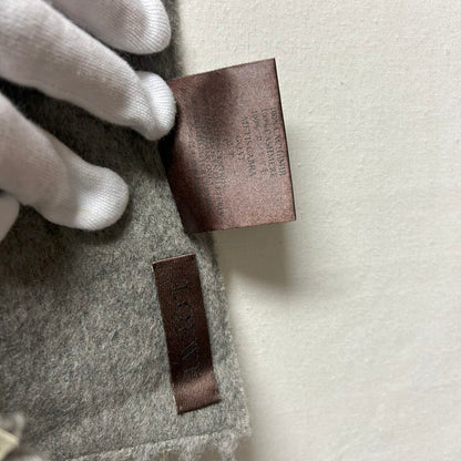 【中古品】【レディース】 LOEWE ロエベ ストール カシミヤ100%/ゴートレザー 山羊革 グレー/ベージュ リバーシブル スカーフ マフラー ヴィンテージ 187-250725-AA-02-ich カラー：グレー 万代Net店