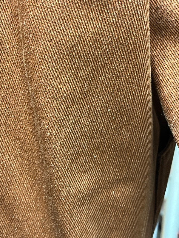 【中古品】【レディース】 HERMES エルメス Hermes エルメス デニムジャケット レディース ブラウン コットン/シルク 金ボタン ヴィンテージ 38 183-250122-SS-14-ich 万代Net店