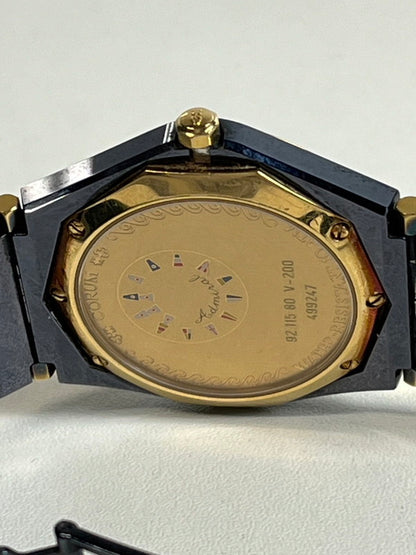 【中古美品】【レディース】  美品 コルム CORUM アドミラルズカップ クアトロ 腕時計 クォーツ ガンブルー K18YGトリプルカレンダー 195-250225-SS-12-ich 万代Net店