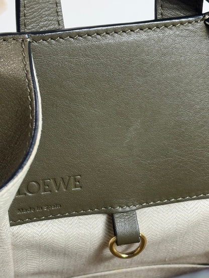 【中古美品】【レディース】  LOEWE ロエベ ハンモックバッグ スモール バイカラー グリーン/オーツ 2way ショルダーバッグ ハンドバッグ 180-250225-SS-06-ich 万代Net店