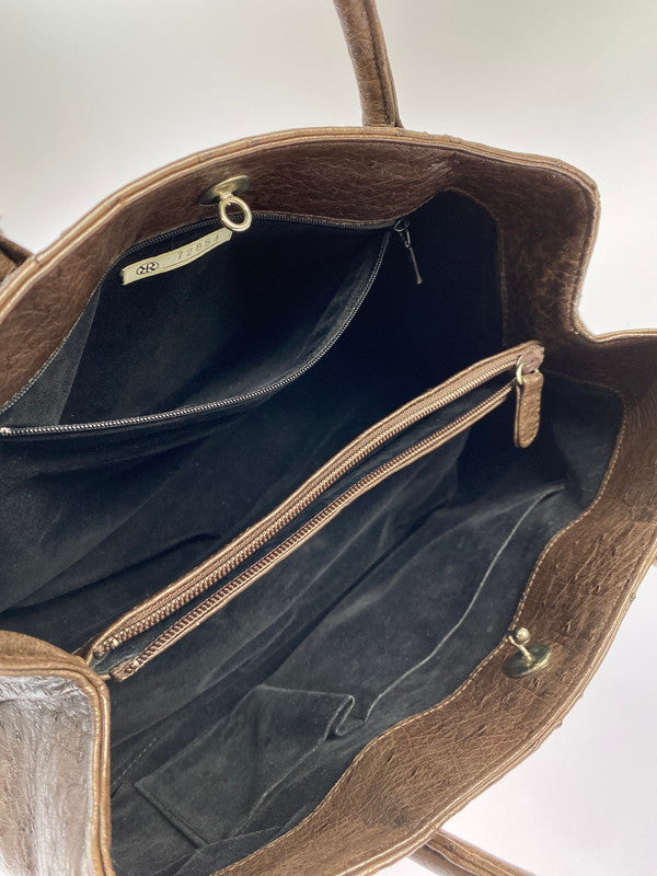 【中古品】【メンズ/レディース】 JRA トートバッグ レディース 革 カバン ハンドバッグ 裏スウェード 188-250521-em-03-min カラー：ブラウン 万代Net店