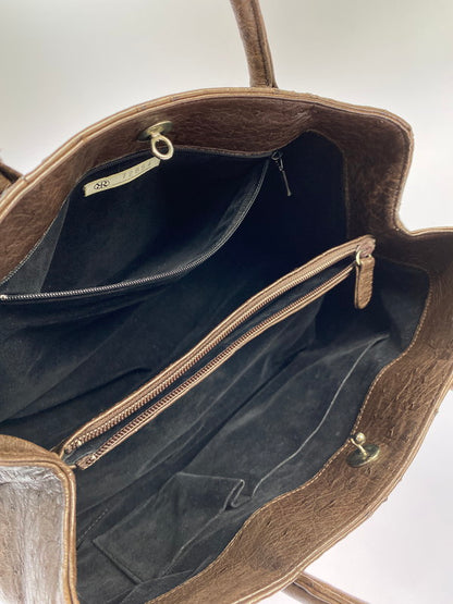 【中古品】【メンズ/レディース】 JRA トートバッグ レディース 革 カバン ハンドバッグ 裏スウェード 188-250521-em-03-min カラー：ブラウン 万代Net店