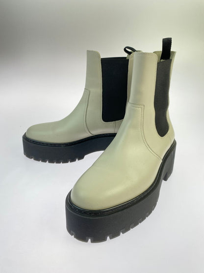 【中古品】【レディース】 HERMES エルメス ハロウ サイドゴアブーツ レザー 靴 シューズ 167-260301-AS-21-min サイズ：下記参照 カラー：ホワイト/ブラック 万代Net店