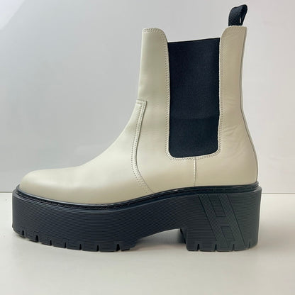 【中古品】【レディース】 HERMES エルメス ハロウ サイドゴアブーツ レザー 靴 シューズ 167-260301-AS-21-min サイズ：下記参照 カラー：ホワイト/ブラック 万代Net店