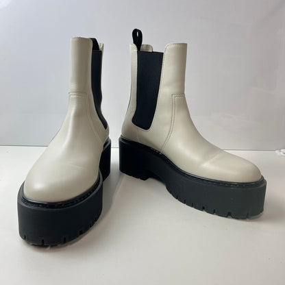 【中古品】【レディース】 HERMES エルメス ハロウ サイドゴアブーツ レザー 靴 シューズ 167-260301-AS-21-min サイズ：下記参照 カラー：ホワイト/ブラック 万代Net店