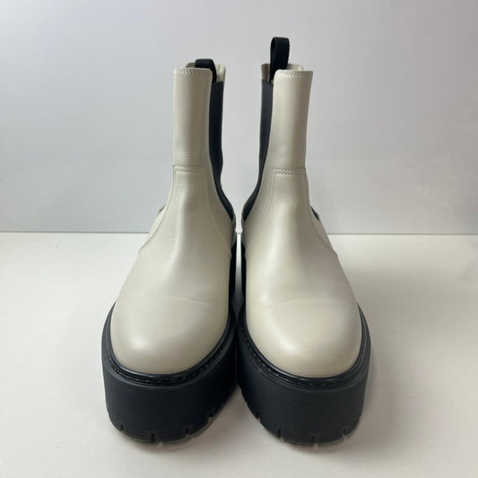 【中古品】【レディース】 HERMES エルメス ハロウ サイドゴアブーツ レザー 靴 シューズ 167-260301-AS-21-min サイズ：下記参照 カラー：ホワイト/ブラック 万代Net店