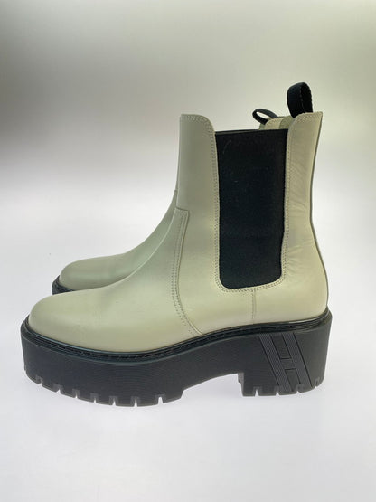 【中古品】【レディース】 HERMES エルメス ハロウ サイドゴアブーツ レザー 靴 シューズ 167-260301-AS-21-min サイズ：下記参照 カラー：ホワイト/ブラック 万代Net店
