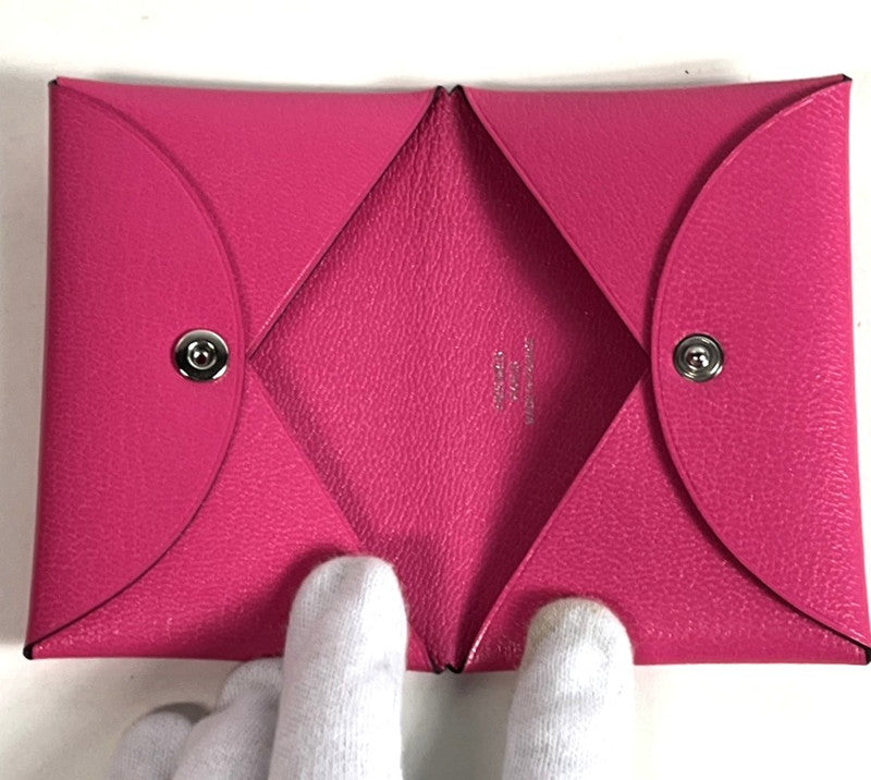 【中古美品】【レディース】 HERMES エルメス 未使用 HERMES エルメス カルヴィ シェーブル ローズポップ ピンク コインケース 181-250513-SS-04-ich 万代Net店
