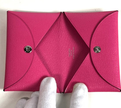 【中古美品】【レディース】 HERMES エルメス 未使用 HERMES エルメス カルヴィ シェーブル ローズポップ ピンク コインケース 181-250513-SS-04-ich 万代Net店