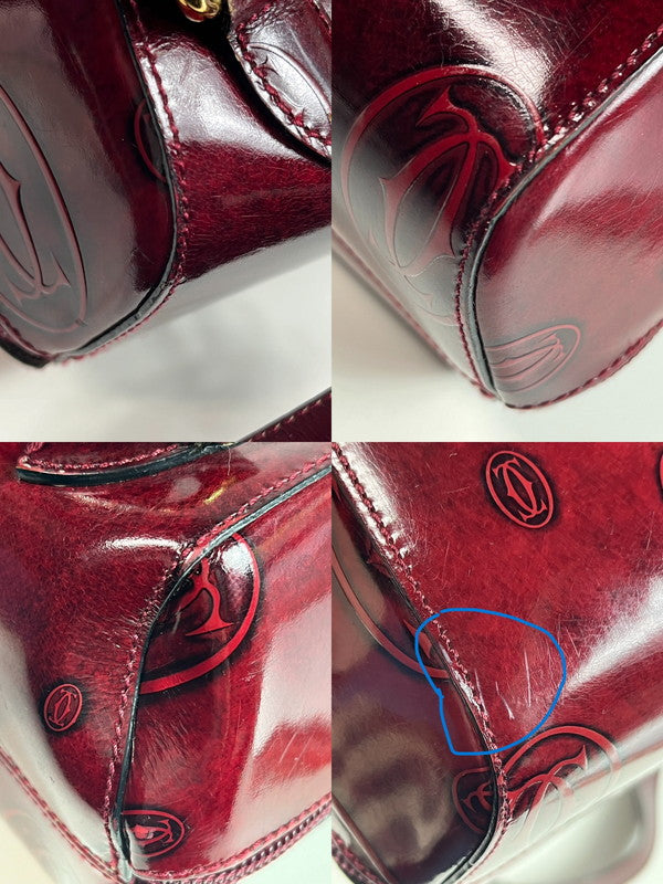 【中古品】【レディース】 CARTIER カルティエ Cartier カルティエ ハッピーバースデー リュックサック バッグ レザー ボルドー 180-250513-SS-05-ich 万代Net店