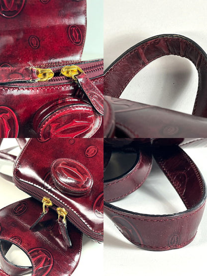 【中古品】【レディース】 CARTIER カルティエ Cartier カルティエ ハッピーバースデー リュックサック バッグ レザー ボルドー 180-250513-SS-05-ich 万代Net店