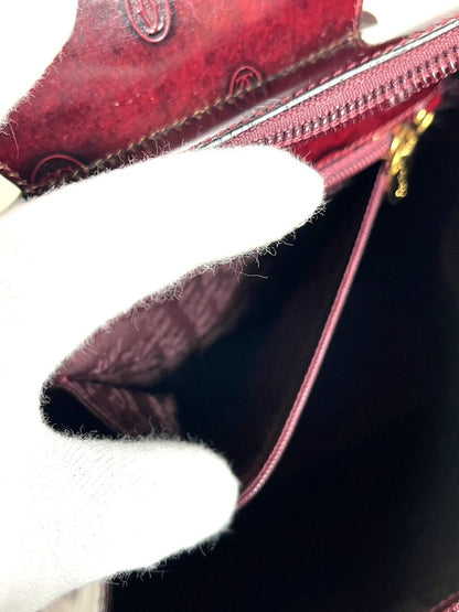 【中古品】【レディース】 CARTIER カルティエ Cartier カルティエ ハッピーバースデー リュックサック バッグ レザー ボルドー 180-250513-SS-05-ich 万代Net店