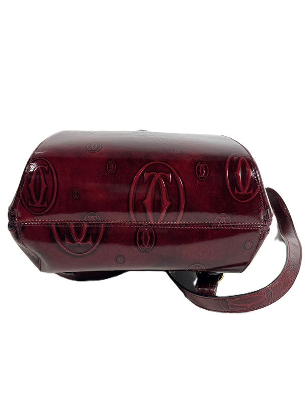 【中古品】【レディース】 CARTIER カルティエ Cartier カルティエ ハッピーバースデー リュックサック バッグ レザー ボルドー 180-250513-SS-05-ich 万代Net店