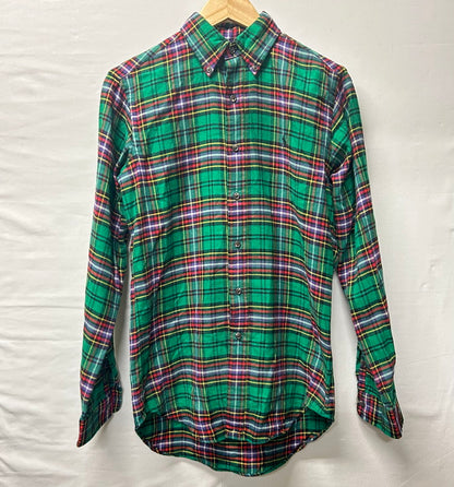 【中古品】【メンズ】 RALPH LAUREN ラルフローレン チェックネルシャツ グリーン ボタンダウン サイズXS 147-250724-AA-01-ich サイズ：XS カラー：グリーン 万代Net店