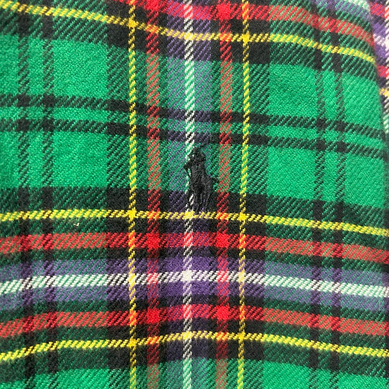 【中古品】【メンズ】 RALPH LAUREN ラルフローレン チェックネルシャツ グリーン ボタンダウン サイズXS 147-250724-AA-01-ich サイズ：XS カラー：グリーン 万代Net店