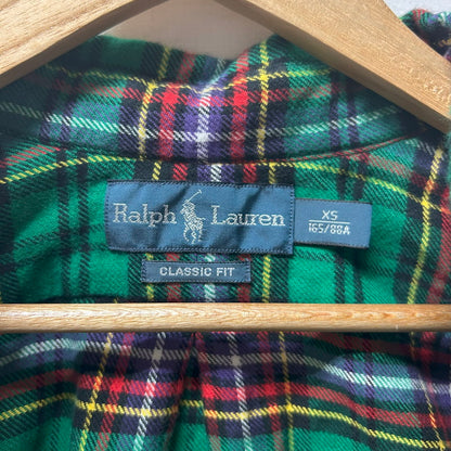 【中古品】【メンズ】 RALPH LAUREN ラルフローレン チェックネルシャツ グリーン ボタンダウン サイズXS 147-250724-AA-01-ich サイズ：XS カラー：グリーン 万代Net店