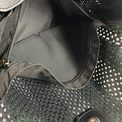 【中古美品】【レディース】 未使用品 フルラ トートバッグ WB00919 ストライプロープ プリムラ ホーボーバッグ L ソレントカーフスキン グリーン ストライプ メッシュ あみあみ 180-250608-SS-08-ich 万代Net店