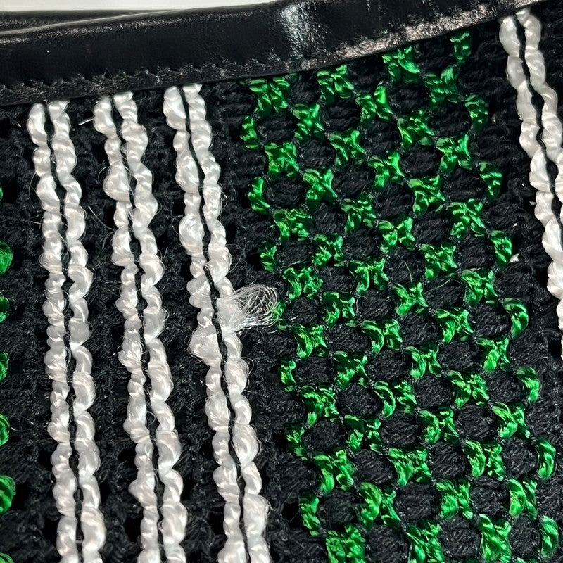 【中古美品】【レディース】 未使用品 フルラ トートバッグ WB00919 ストライプロープ プリムラ ホーボーバッグ L ソレントカーフスキン グリーン ストライプ メッシュ あみあみ 180-250608-SS-08-ich 万代Net店