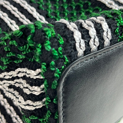 【中古美品】【レディース】 未使用品 フルラ トートバッグ WB00919 ストライプロープ プリムラ ホーボーバッグ L ソレントカーフスキン グリーン ストライプ メッシュ あみあみ 180-250608-SS-08-ich 万代Net店