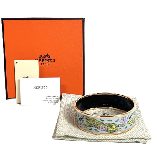 【中古美品】【レディース】 HERMES エルメス 未使用保管品 HERMES エルメス エナメルブレスレット パット・ドゥ・ヴルール ラージ バングル 182-250706-SS-04-ich 万代Net店