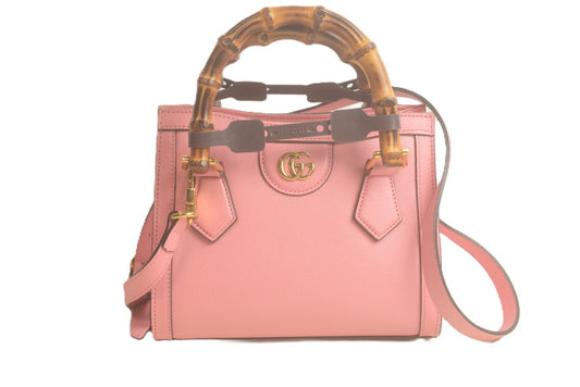 【中古美品】【レディース】 極美品 GUCCI グッチ ダイアナ バンブー ミニハンドバッグ ピンク 655661 520981 180-251029-SS-04-ich 万代Net店