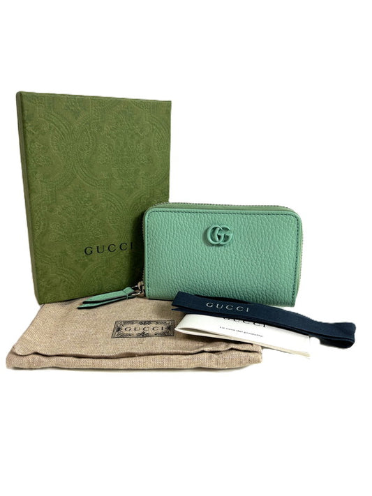 【中古美品】【レディース】 GUCCI グッチ ジップアラウンドウォレット 644412 2184 コインケース カードケース ラウンドファスナー ダブルG パステルグリーン 181-250817-SS-05-ich 万代Net店