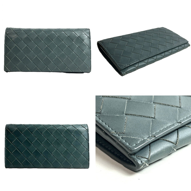 【中古品】【レディース】 ボッテガヴェネタ BOTTEGA VENETA 二つ折り長財布 イントレチャート 181-250905-SS-01-ich カラー：ダークグリーン系 万代Net店