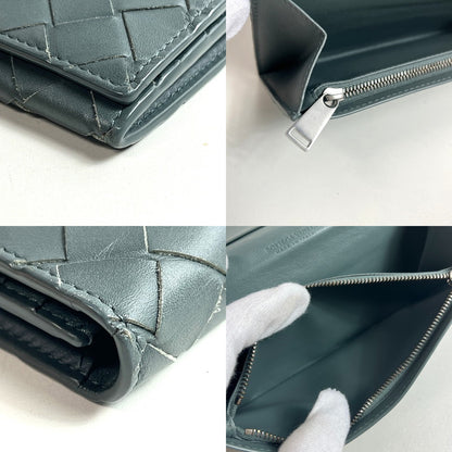 【中古品】【レディース】 ボッテガヴェネタ BOTTEGA VENETA 二つ折り長財布 イントレチャート 181-250905-SS-01-ich カラー：ダークグリーン系 万代Net店