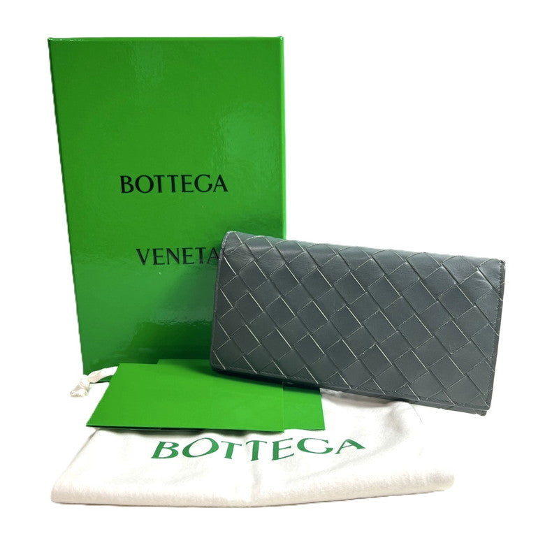 【中古品】【レディース】 ボッテガヴェネタ BOTTEGA VENETA 二つ折り長財布 イントレチャート 181-250905-SS-01-ich カラー：ダークグリーン系 万代Net店