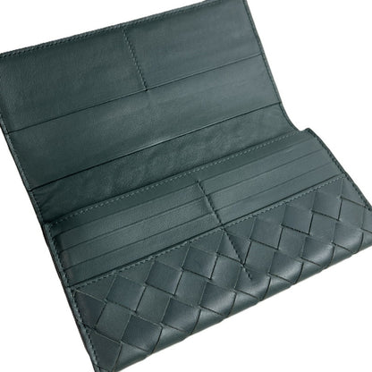 【中古品】【レディース】 ボッテガヴェネタ BOTTEGA VENETA 二つ折り長財布 イントレチャート 181-250905-SS-01-ich カラー：ダークグリーン系 万代Net店